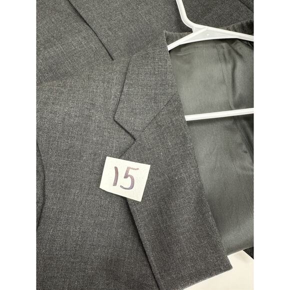 Executive Collection Mens Suit Coat Size 46R Gray Two Button Up Single Breasted - Picture 13 of 13